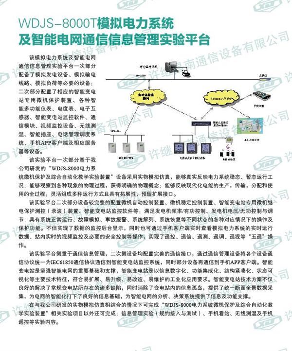 WDJS-8000T模擬電力系統(tǒng)及智能電網(wǎng)通信信息管理系統(tǒng)實驗平臺